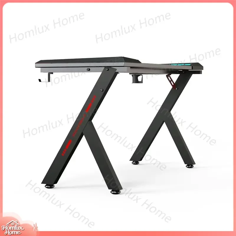 Adjustable Gaming Desk with LED Light Ergonomic Computer Desk for PC Gamers Height Adjustable RGB LED Desk for Esports Setup