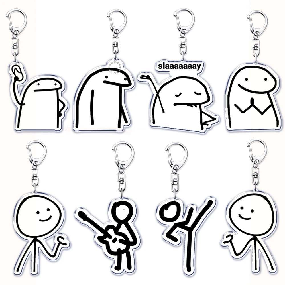 Divertido Meme Slay Flork of Cows llavero para accesorios bolso colgante Stickman Rana llavero con anilla joyería regalos para seguidores
