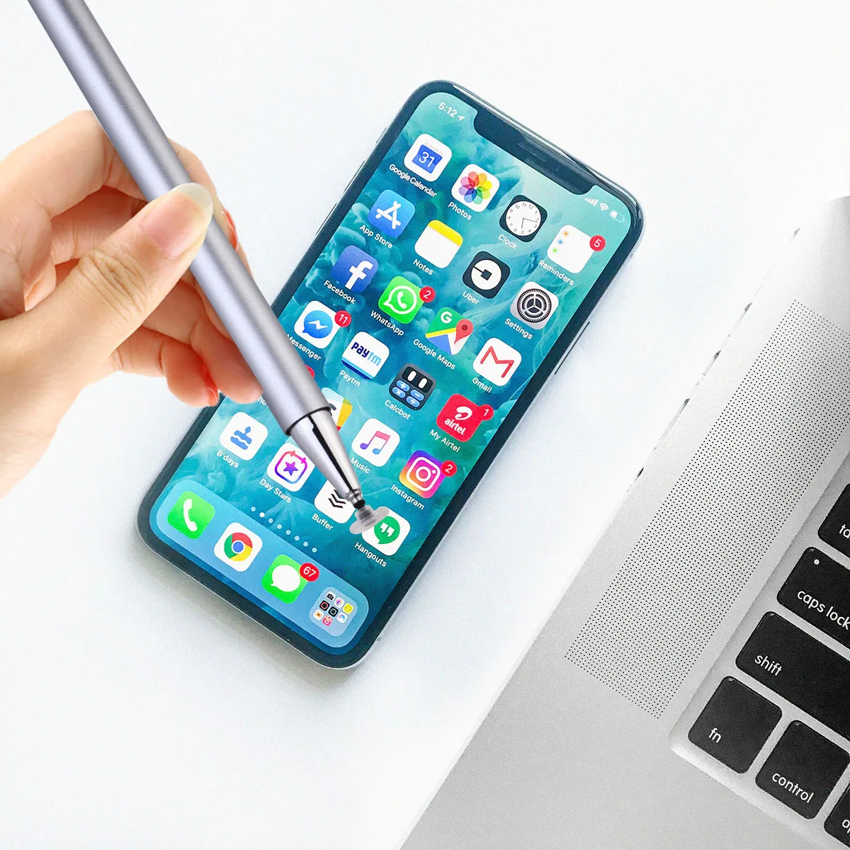 

1Pcs Grey Magnetic Capacitive Stylus Pen Point Reading Machine Tablet Computer Compatible with All Touch Screen Smartphones