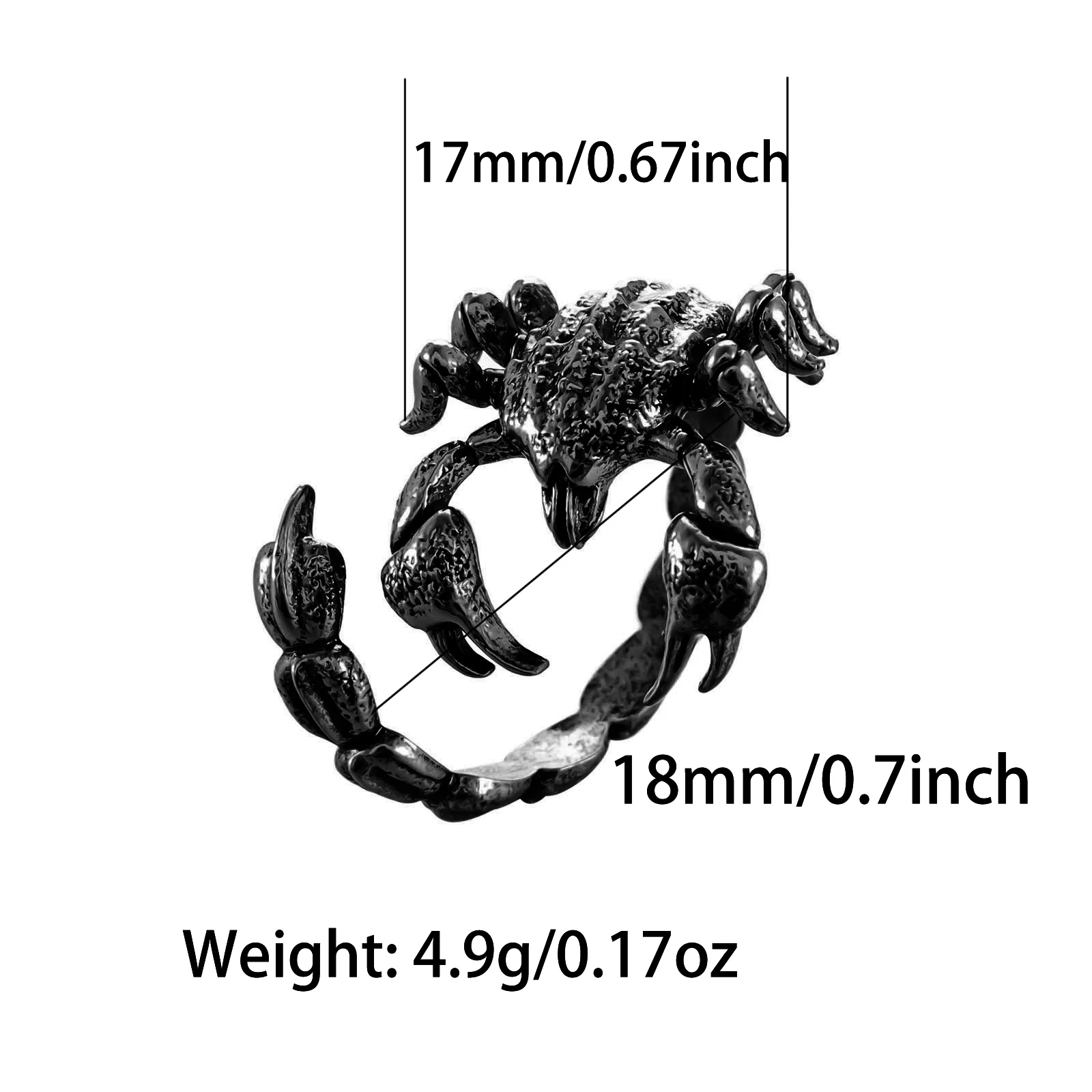 Retro Fashion Man Can Adjust Punk Hip-hop Animal Scorpion Ring