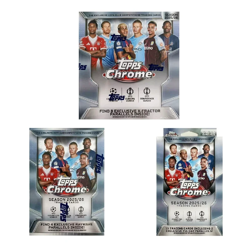 2025-26 Topps Chrome UCC UEFA Champions League Soccer Cards  Haaland Yamal Dembélé Official Trading Cards Gift for Kids