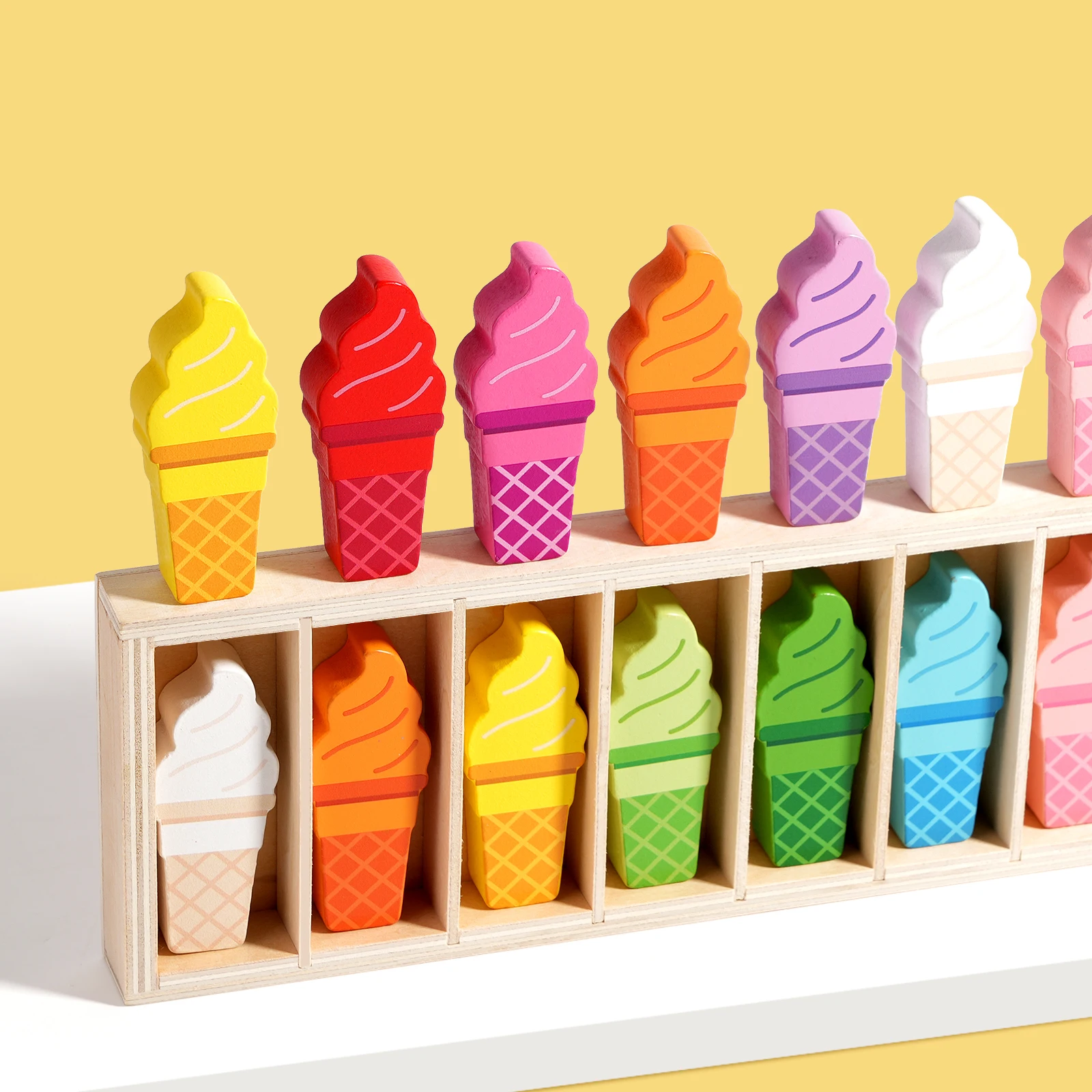 Criativo sorvete correspondência jogo interativo memória cérebro treinamento cor cognição aprendizagem brinquedos educativos para crianças meninos meninas