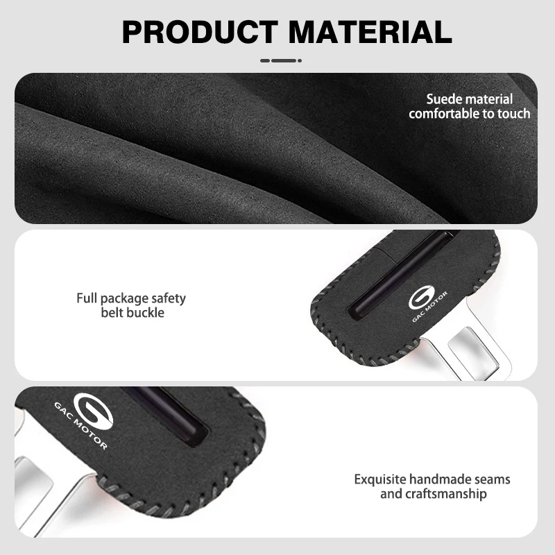 Car Seat Belt Buckle Clip Protector Leather Anti-Scratch Cover For GAC MOTOR GS3 GE3 2016-2020 Trumpchi Aion S Aion Y AION V