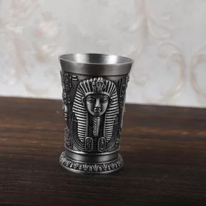 Ai Cập Retro Meto Metal Cup BRONZE 3D Cứu trợ tinh thần rượu vang nhỏ trong nước kích thước kích thước trong nước 12 Cúp rượu kim loại bán hàng chính - №10