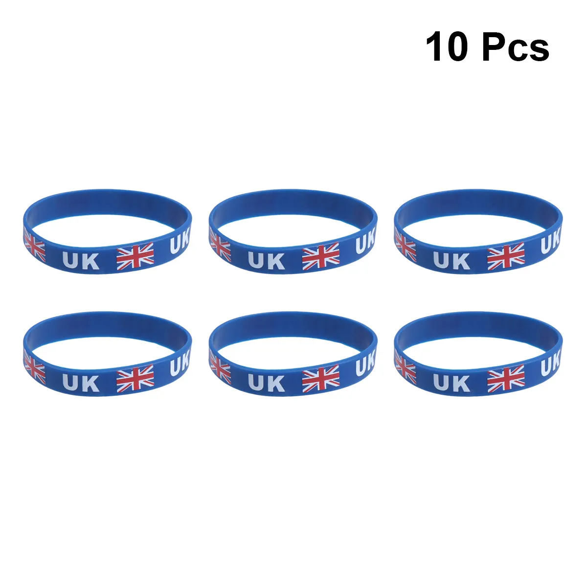10Pcs Premium Silicone Country Wristbands Sports Game Cheer Soft Comfortable Football Fans Flag Printed Bracelets