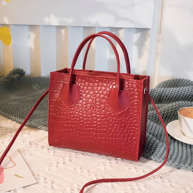 Crocodilo Padrão Mini Bolsa para Mulheres, Bolsa De Ombro Das Senhoras, Bolsa De Designer De Luxo Feminino, Aberto Meninas Jovens