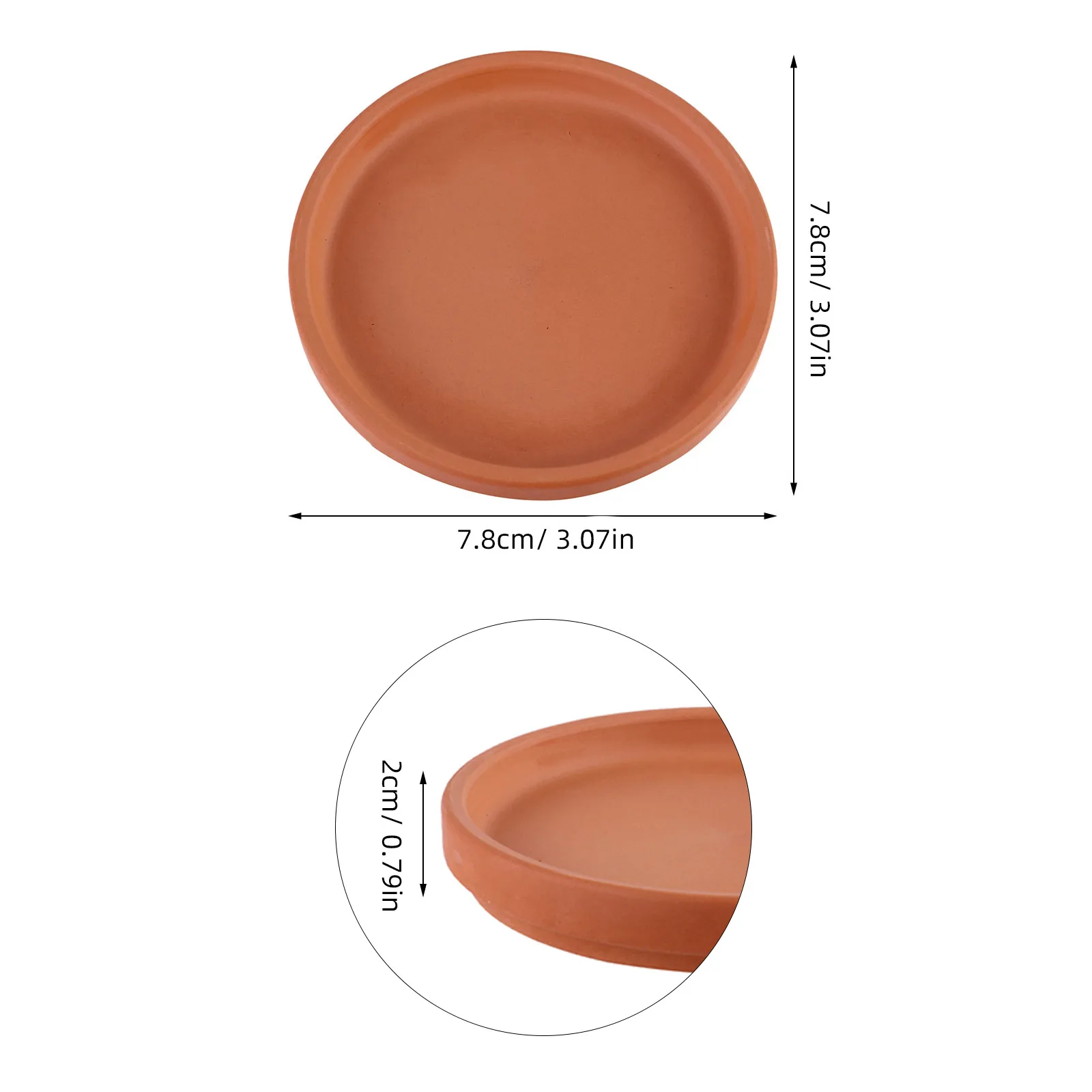 5pcs 7.8 Inch Terracotta Flowerpot Trays Plant Saucers Pottery Base Plates Round Drainage Trays For Outdoor Planter Pots Ceramic