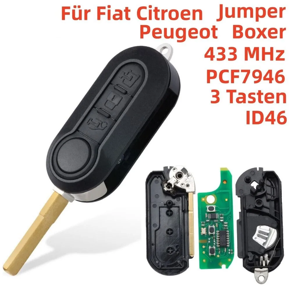 

3 Buttons Car Remote Key For Fiat 433Mhz ID46 Chip Delphi Marelli System Car Key Remote Control