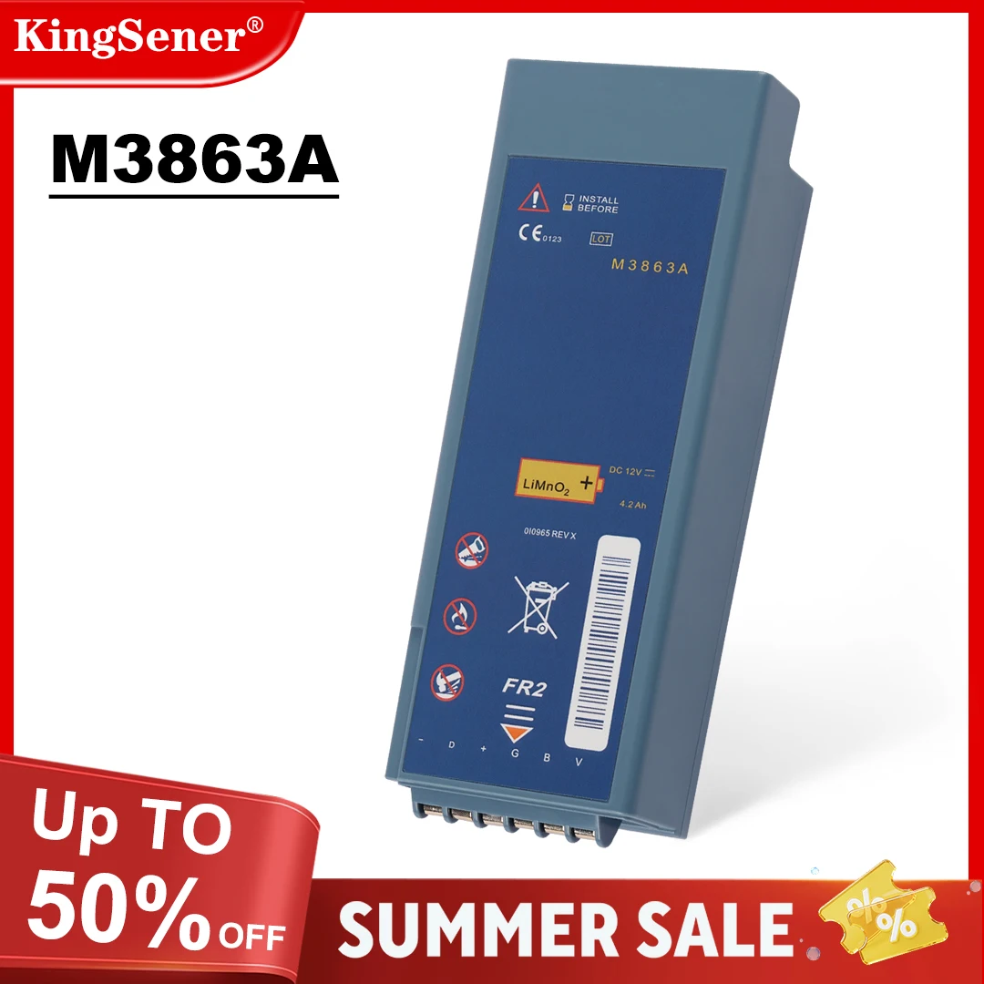 M3863A Replacement Battery For Ph-ps FR2 AED Defibrillator M3860A M3861A M3840A M3841A 12V 4.2Ah 50.4WH