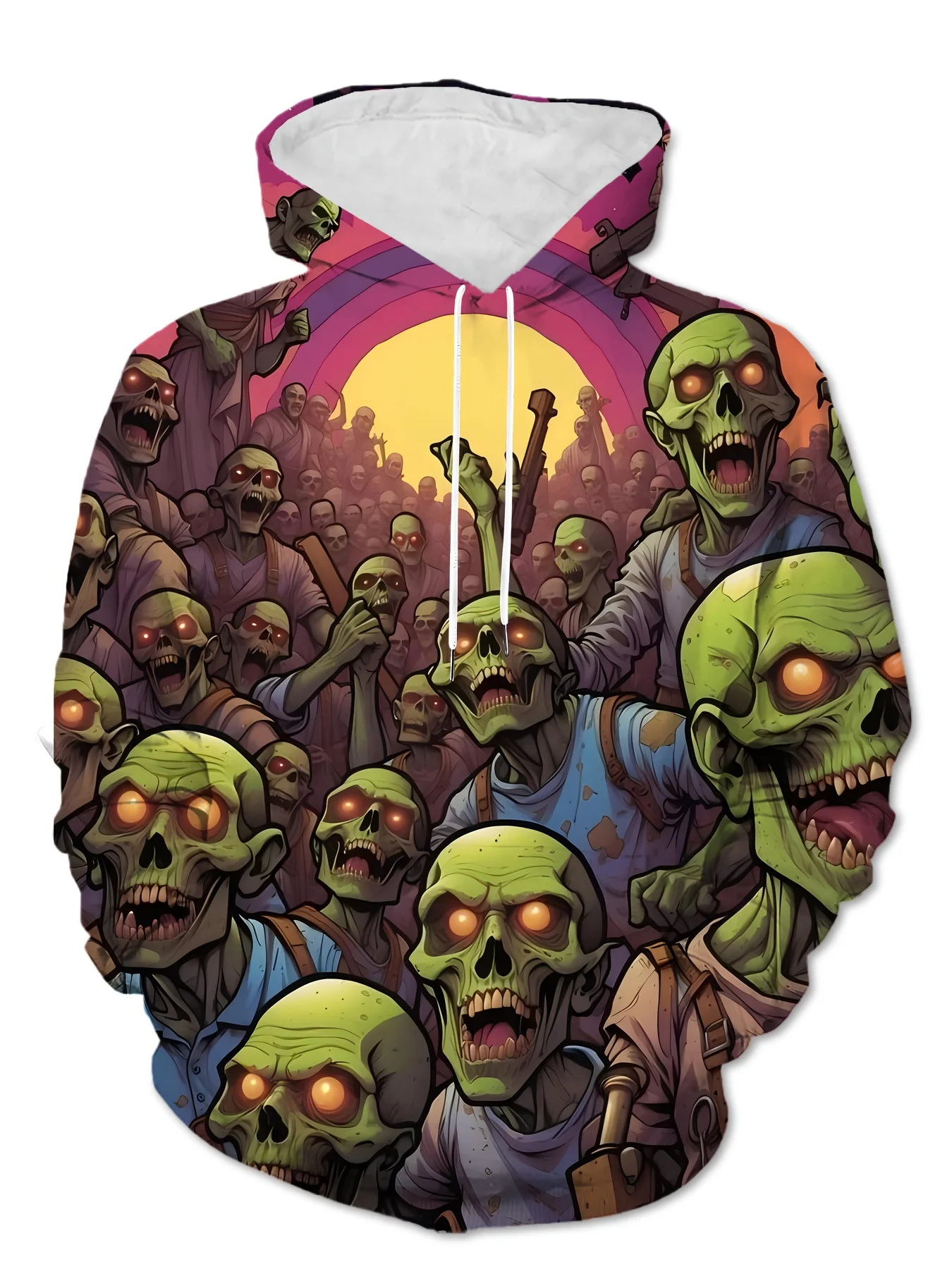 

Horror Zombie Pattern Hoodie For Men 3D Printed Long Sleeve Tops Autumn Winter Loose Casual Dazzling Cool Pullover Sweatshirts