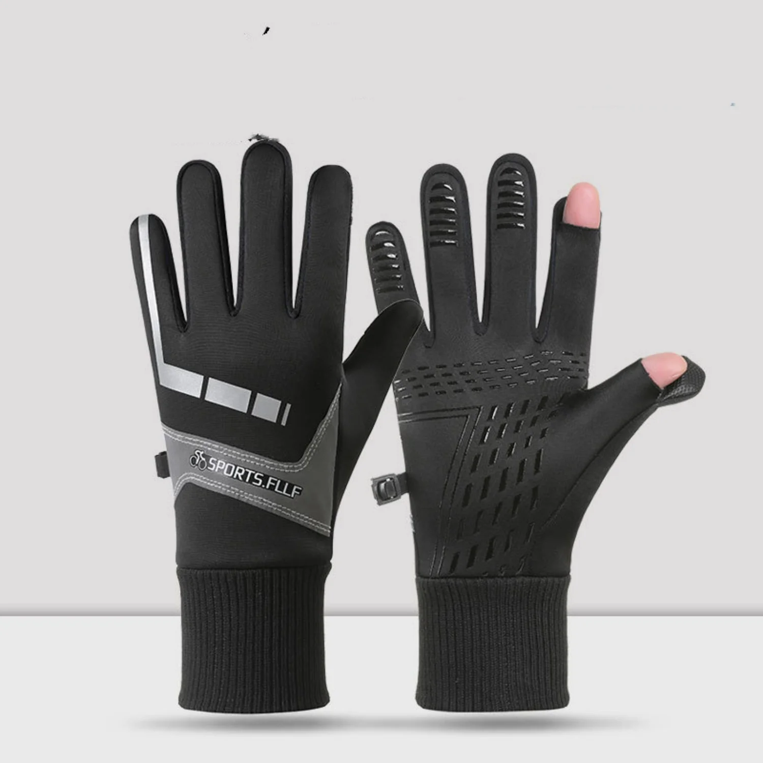 

Winter Warm Gloves Thickened Plush Gloves For Men And Women Outdoor Cycling Camping Hiking Travel Anti Slip Full Finger Mittens