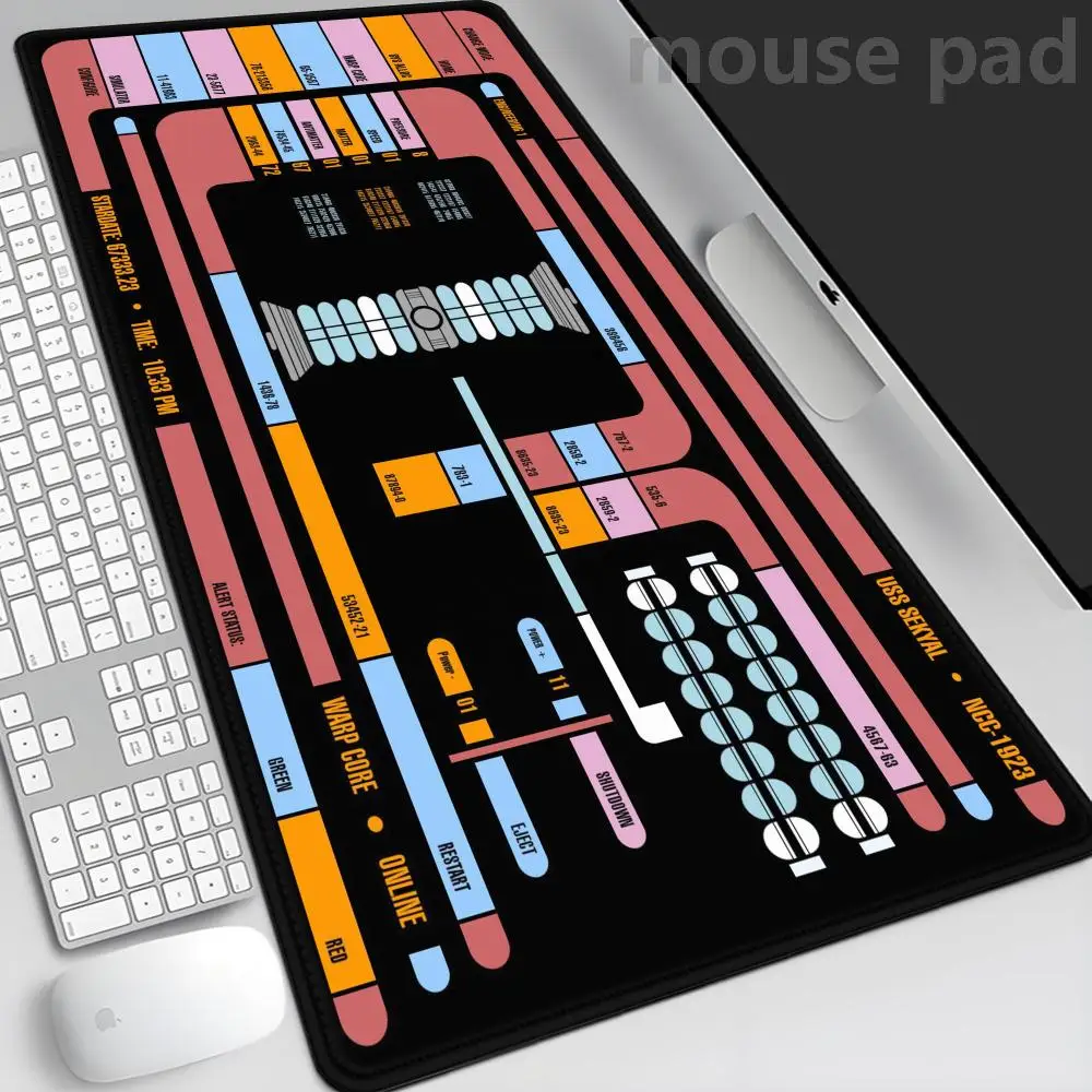 

Starship Blueprint Pad Desk Pad Mouse Pad Gamer Computer Cabinet Star Trek Game Office Accessories Keyboard Anime Extended Larg