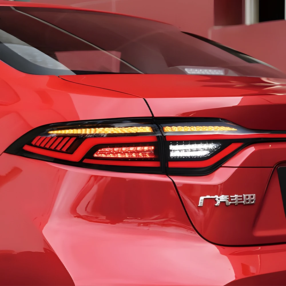 Zestaw tylnych świateł LED w stylu Porsche do Toyoty Corolla Levin, roczniki 2019-2023, nowe, 12V, z efektem uruchamiania, akcesoria tuningowe.