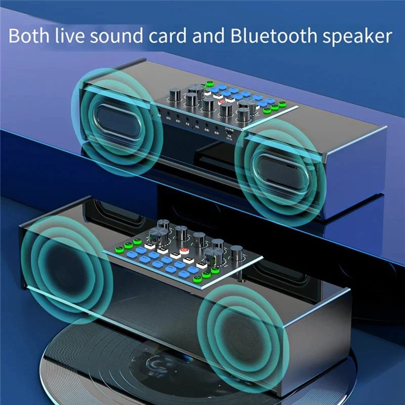 ABKI-SY168 Sound Card Live Broadcast Speaker Multi-Functional All-In-One Portable Bluetooth Karaoke Machine For Singing