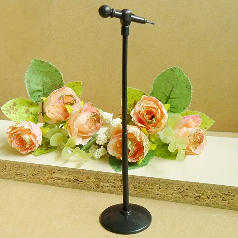 

2pcs Charming Miniature Microphone Model for Dollhouses - Perfect 1:6 Scale Accessory, No Power Needed, Durable Plastic