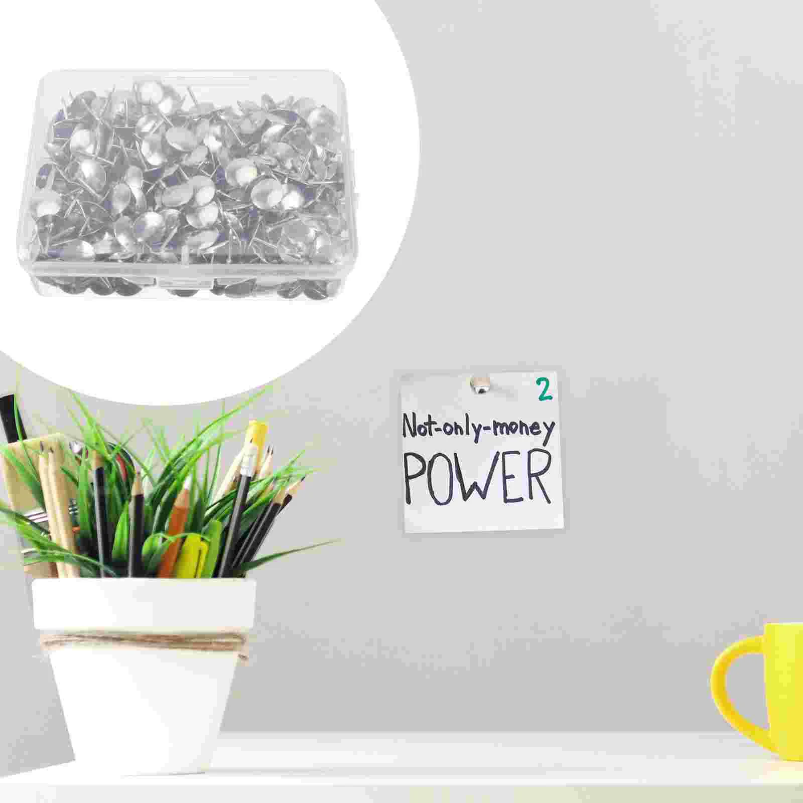 500 шт., кнопки для большого пальца, круглая головка, никелированная карта, канцелярская кнопка для пробковой доски, железная канцелярская кнопка, булавка для ногтей