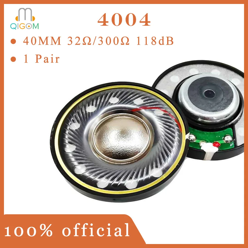 

QIGOM Headset Speaker 4004 1 Pair, 40MM 32/300ohms 118dB, Bass and Treble Headset Speaker, Multi-layer Composed Headset Speaker