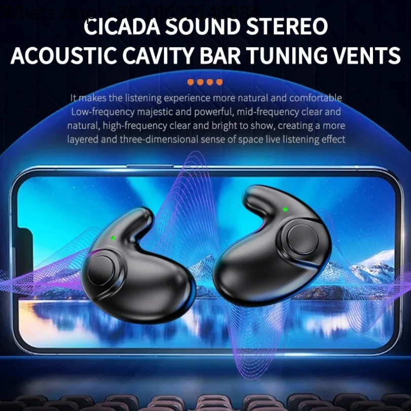 

Waterproof Wireless Bluetooth 5.3 Headsets Mini headset Painless Call Noise Cancelling Thin Headphones Fit for Sleeping/Sports