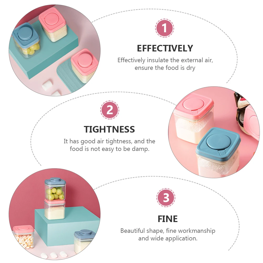 

Snack Jar 320ml Transparent Plastic Storage Jar Airtight Container for Food Candy Dry Sealed Storage Canister Sealed Canisters