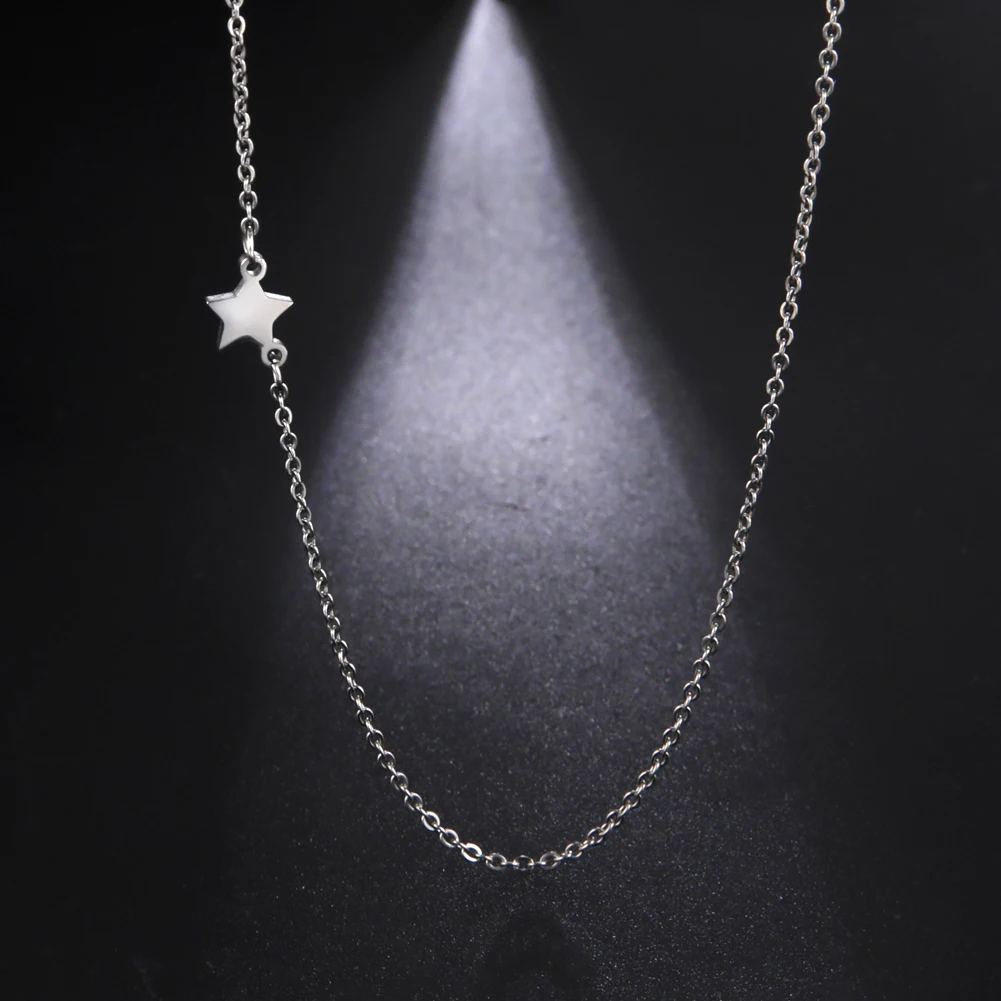 Amaxer Minimalist Star Necklace for Women Ladies Exquisite Stainless Steel Clavicle Chain Choker Naszyjnik Jewelry Wholesale