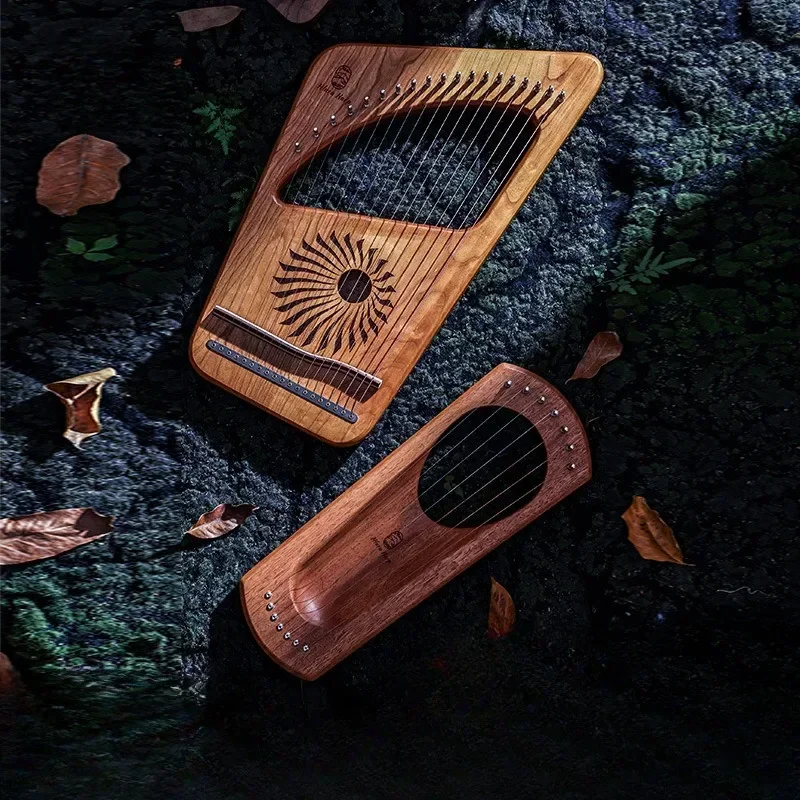 2025 New Lyre Harp 7 Strings Finger Piano Harp Cherry Wood Beechwood Material Lyre Stringed Instrument Kids Birthday Music Gift