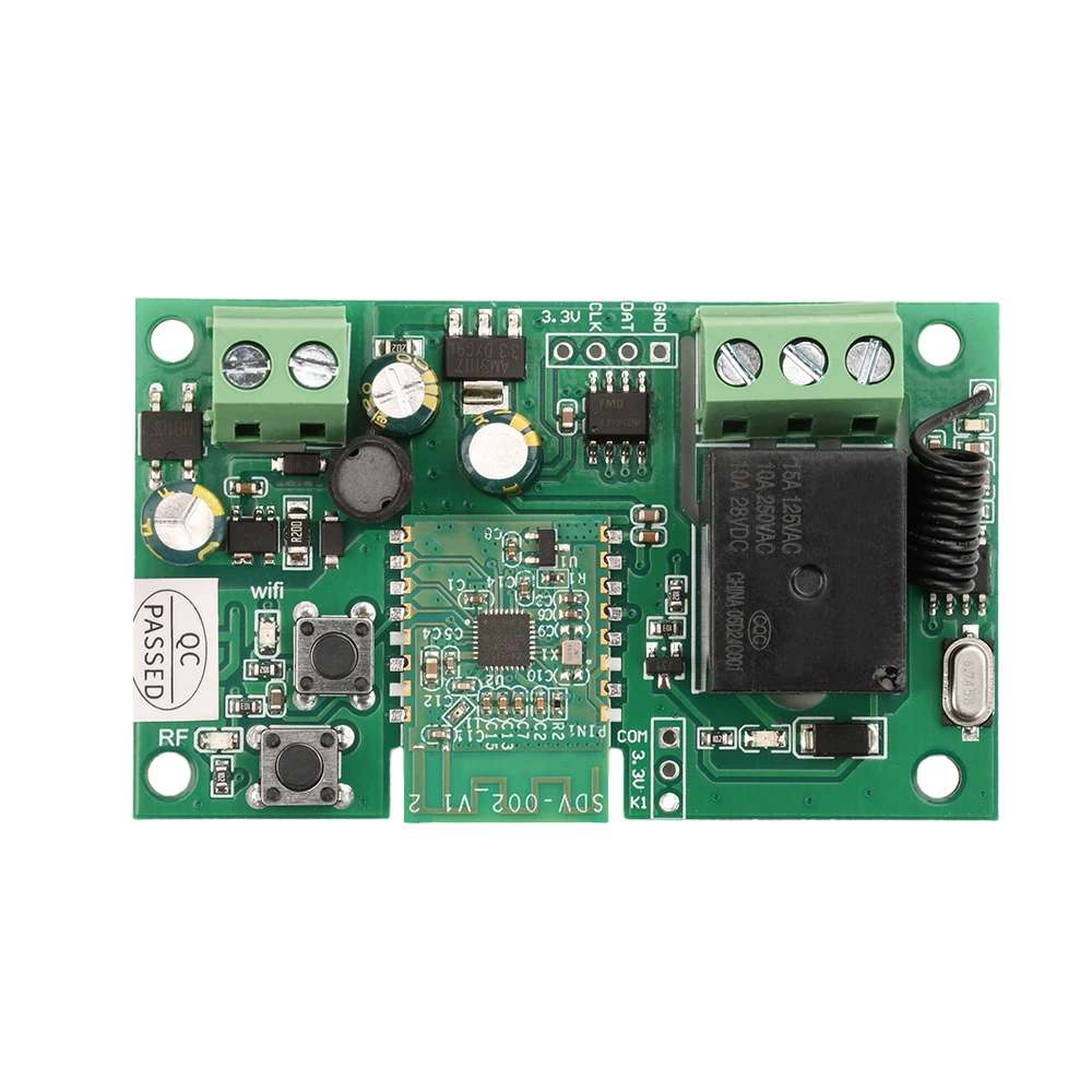 AC220V AC/DC7-32V Single Channel Wifi BT Relay Module Support 433Mhz RF Remote Control Connected to eWeLink APP Smart Home