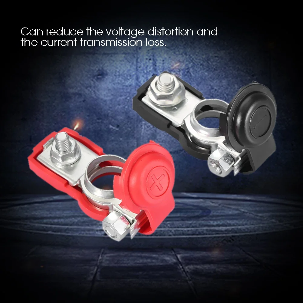 

Moaodo 2Pcs Universal Car Battery Terminals Cable Terminal Clamps Connectors with Protective Cover