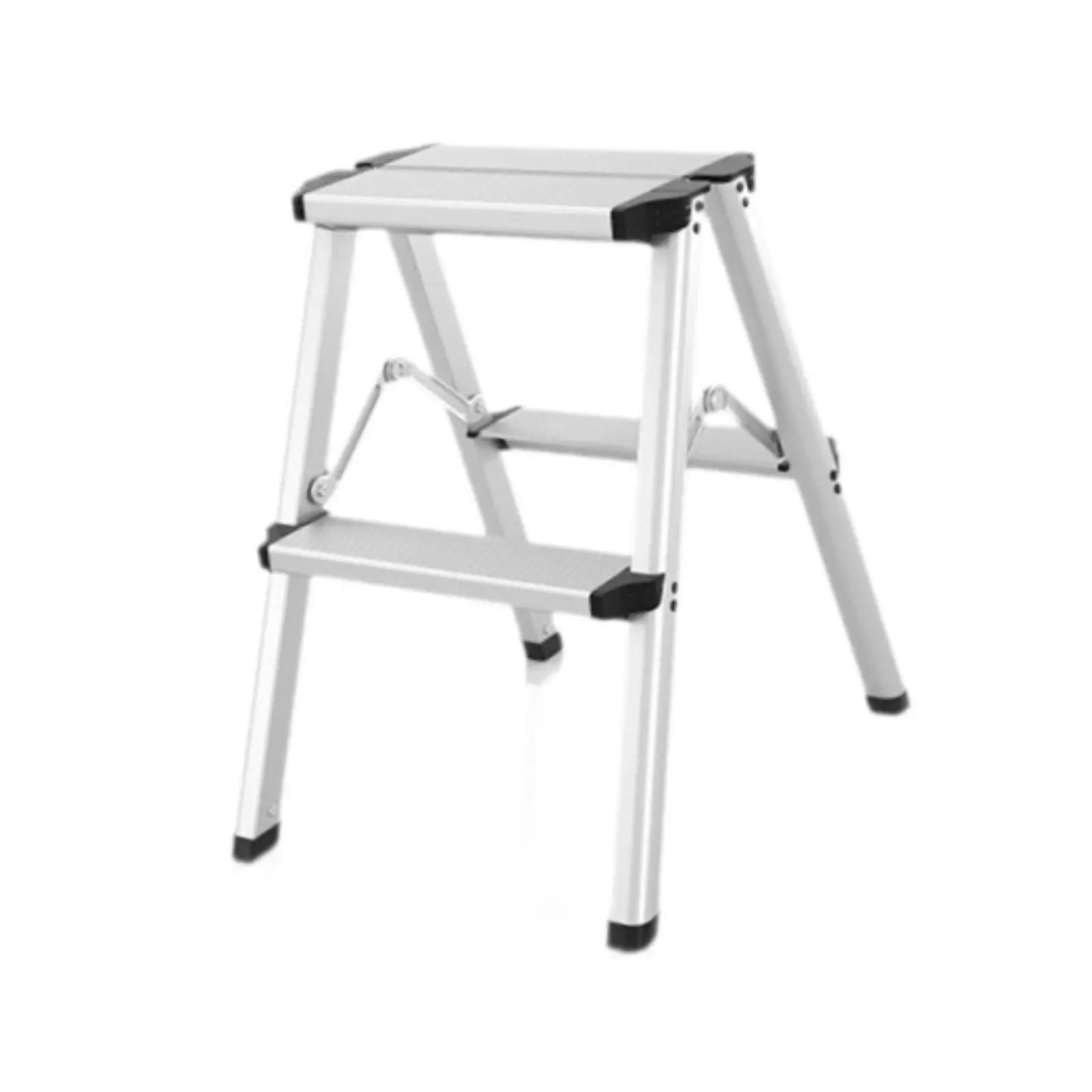 Folding Step Ladder Multiuse Strong Load Bearing Sturdy Metal Ladder Stool for Library Kitchen Store Household Work Factories