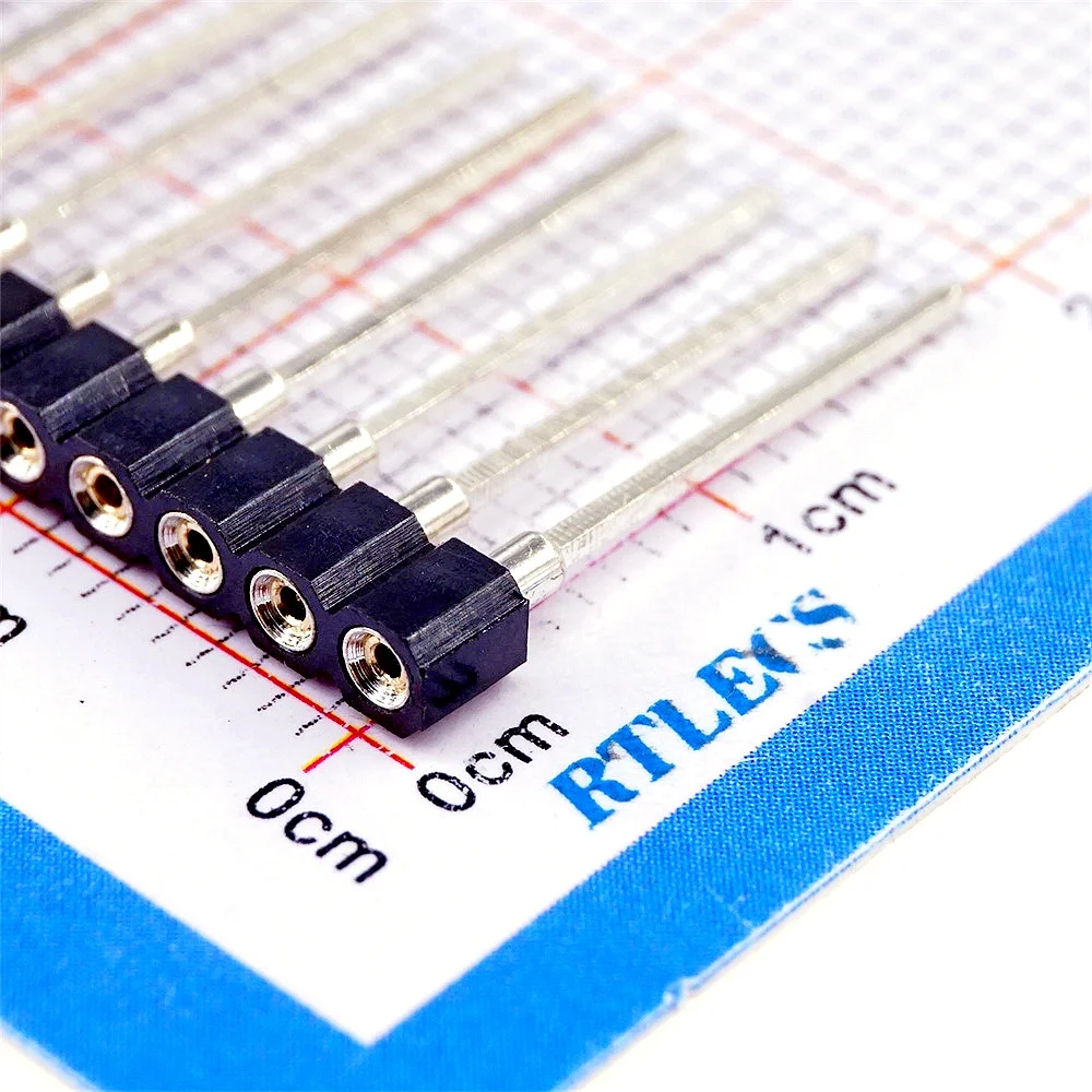 Receptacle 2.54 Pitch Contact Clip Female Header Machined Strip IC Socket 1x40 Postion Wire Wrap SIP Square Terminal 17.8MM