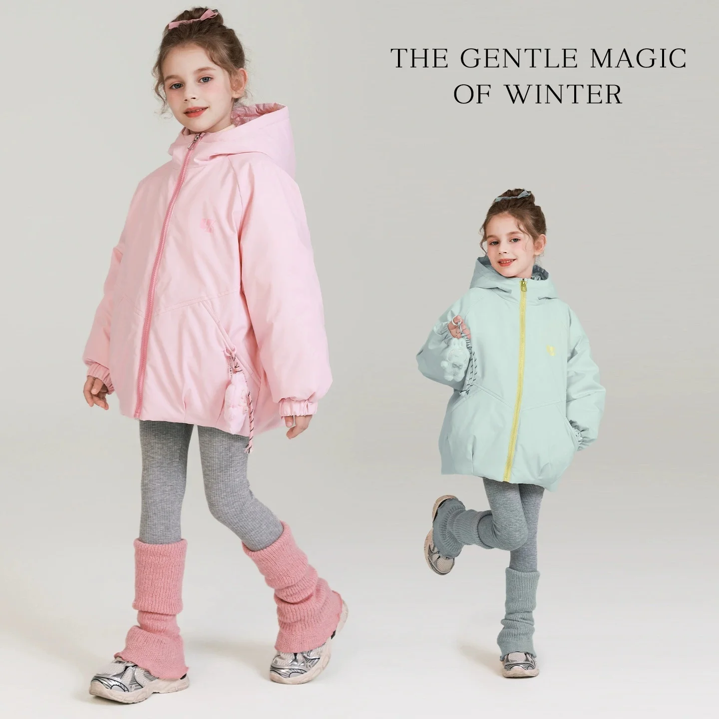 Kids Coats Winter Thicken Jackets for Girls Warm Plush Outerwear Girls Fur Hooded Jackets Toddler Children Clothes Give A Doll