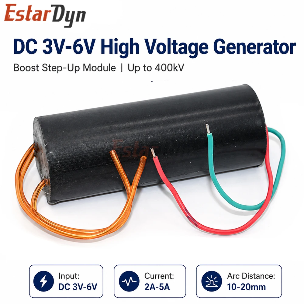 DC 3V-6V 400kV 400000V High Voltage Generator Boost Step Up Power Module Pulse Arc Ignition Coil DIY Kit
