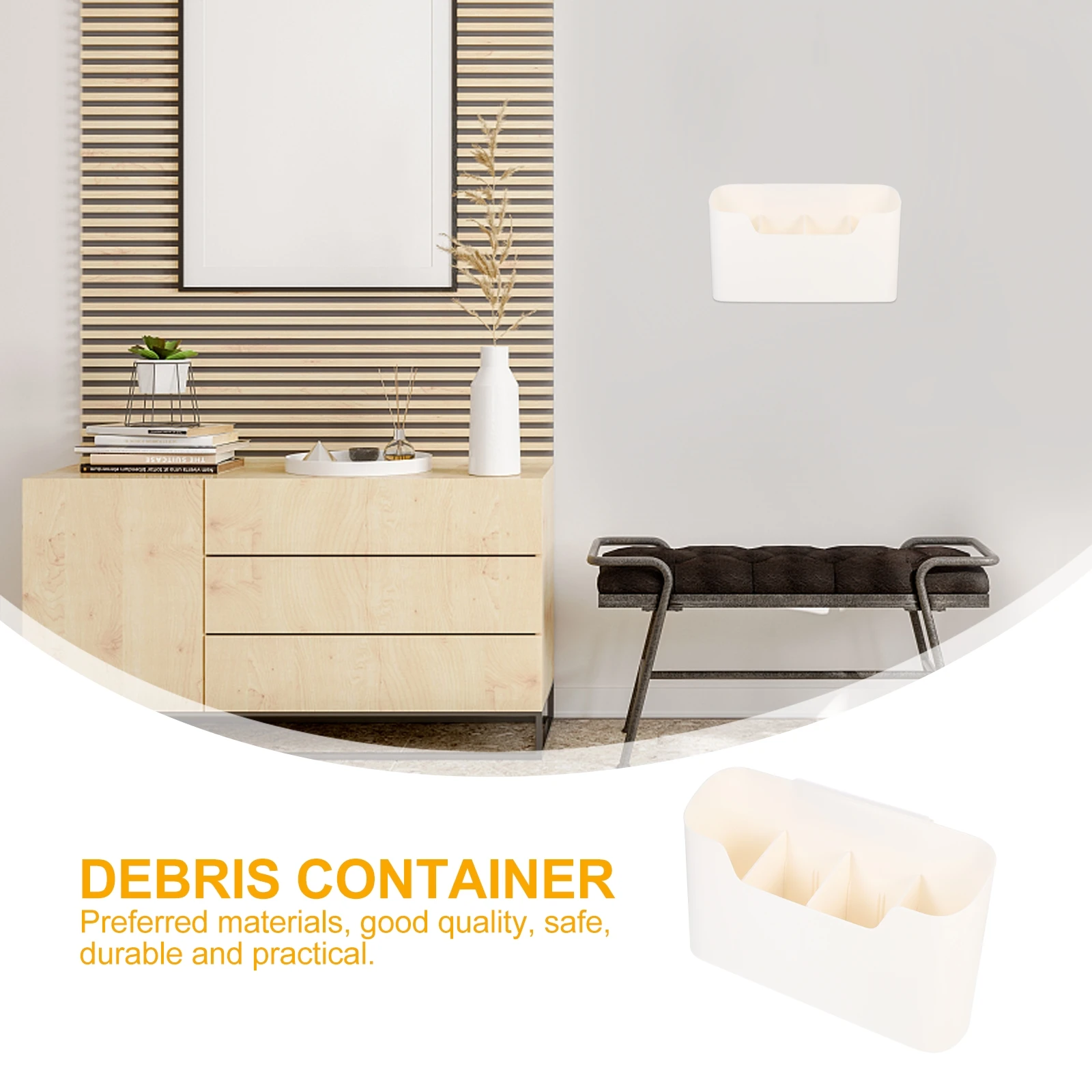 

1Pcs Wall Hanging Storage Box Kitchen Punch-Free Debris Container Practical Household Storage Case for Cabinet Door Side