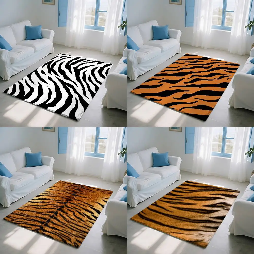 

Коврик для пола с рисунком зебры и тигра, впитывающий коврик для ванной комнаты, простой грязеотталкивающий коврик для двери, кухонный коврик, коврик для ног, входной коврик