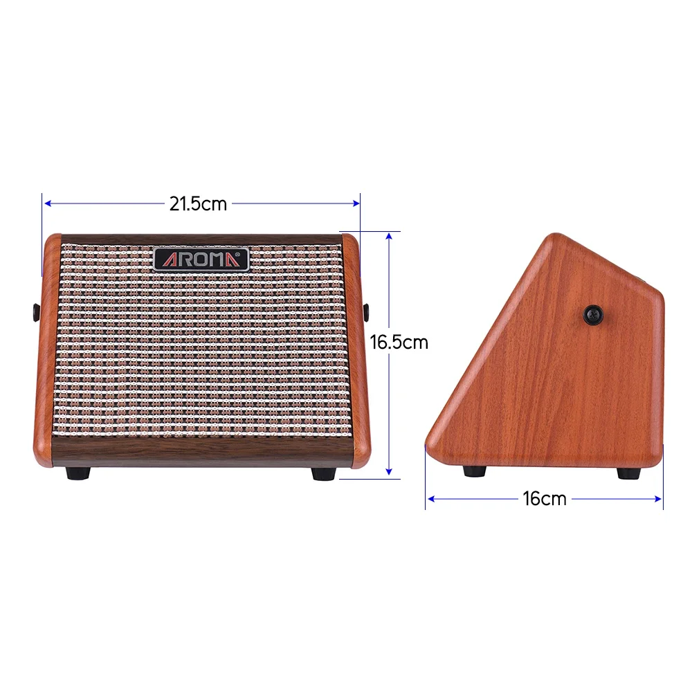 AROMA 15W Acoustic Guitar Amplifier AG-15A USB Rechargeable Bluetooth Speaker for Acoustic Guitar