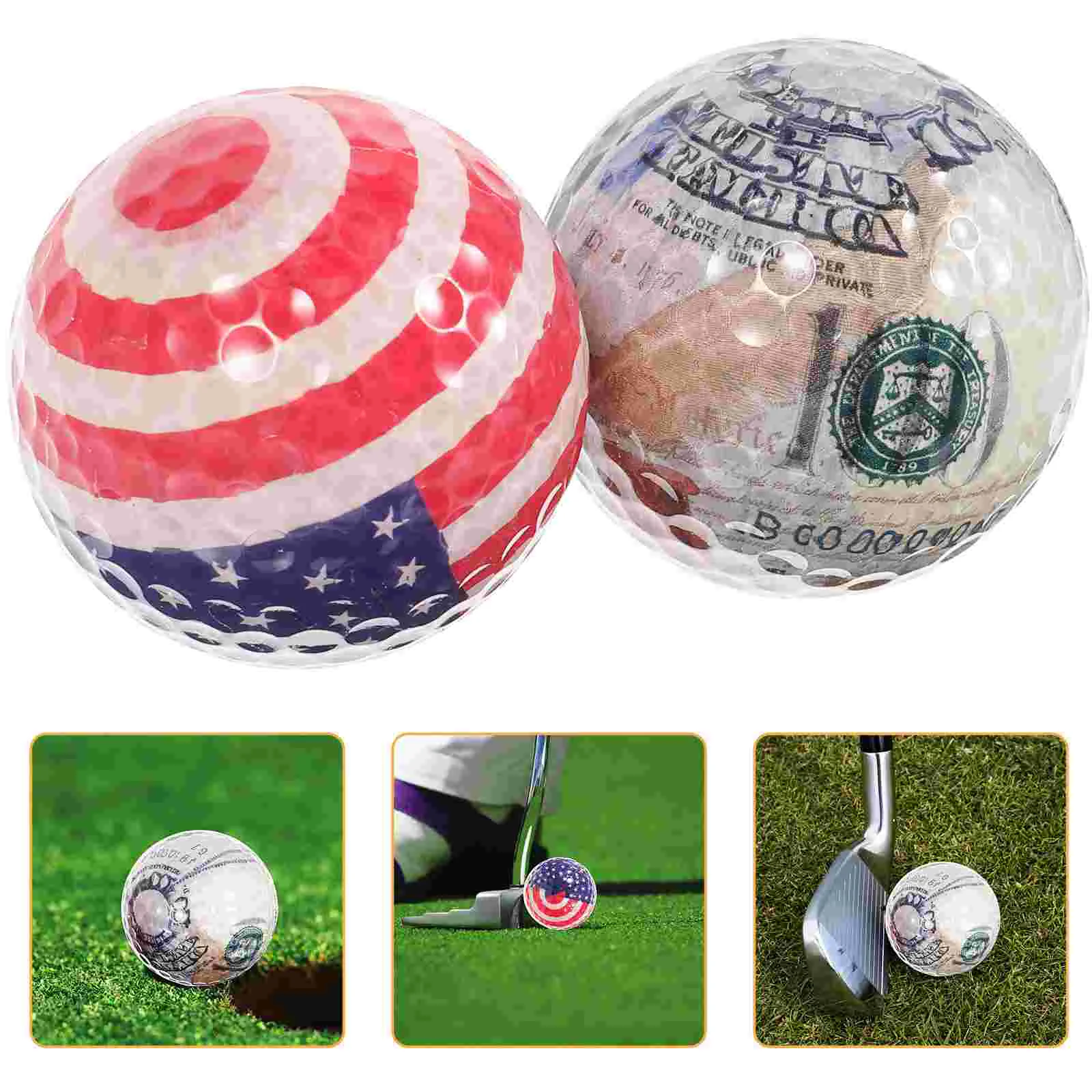 2 Pcs Golf Practice Ball Colorful Balls Golfing Training Aids Indoor Colored Fun Accessories Miss