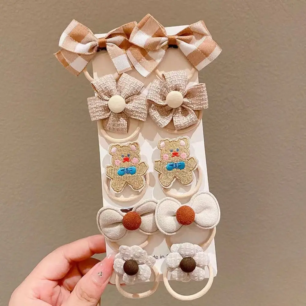 

10pcs Fashion Cute Hair Ropes Sweet Headwear Bow Hair Ties High Elastic Rubber Bands for Kids
