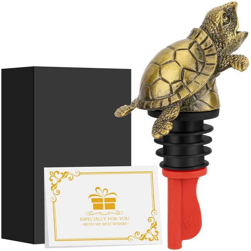 

2-In-1 Sea Turtle Wine Bottle Pourer and Stopper Wine Champagne Beer Saver Accessory Barware for Club Weeding Party Set