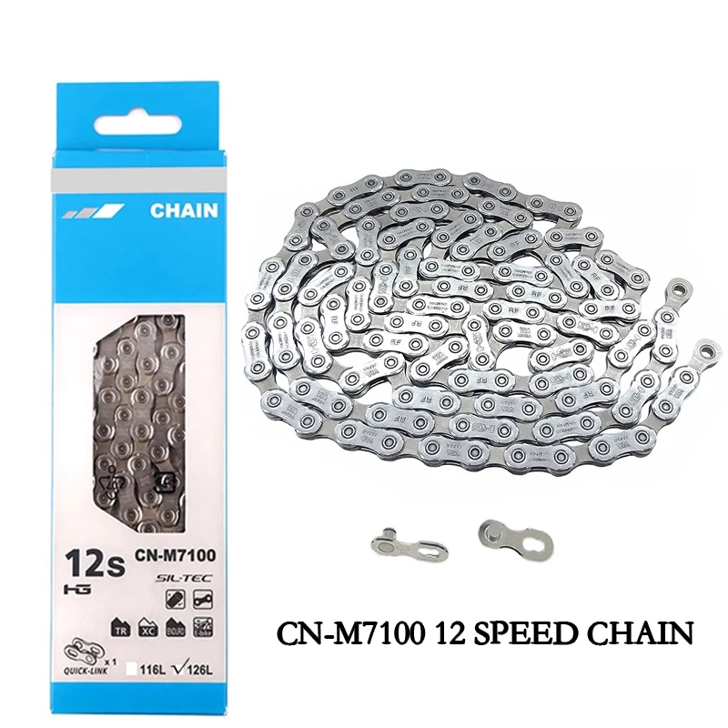 DEROE XT SLX 12 Speed Chain M7100 M8100 Bike Chain Road MTB Bicycle 126L Chain with Quick Links for SHIMANO SRAM