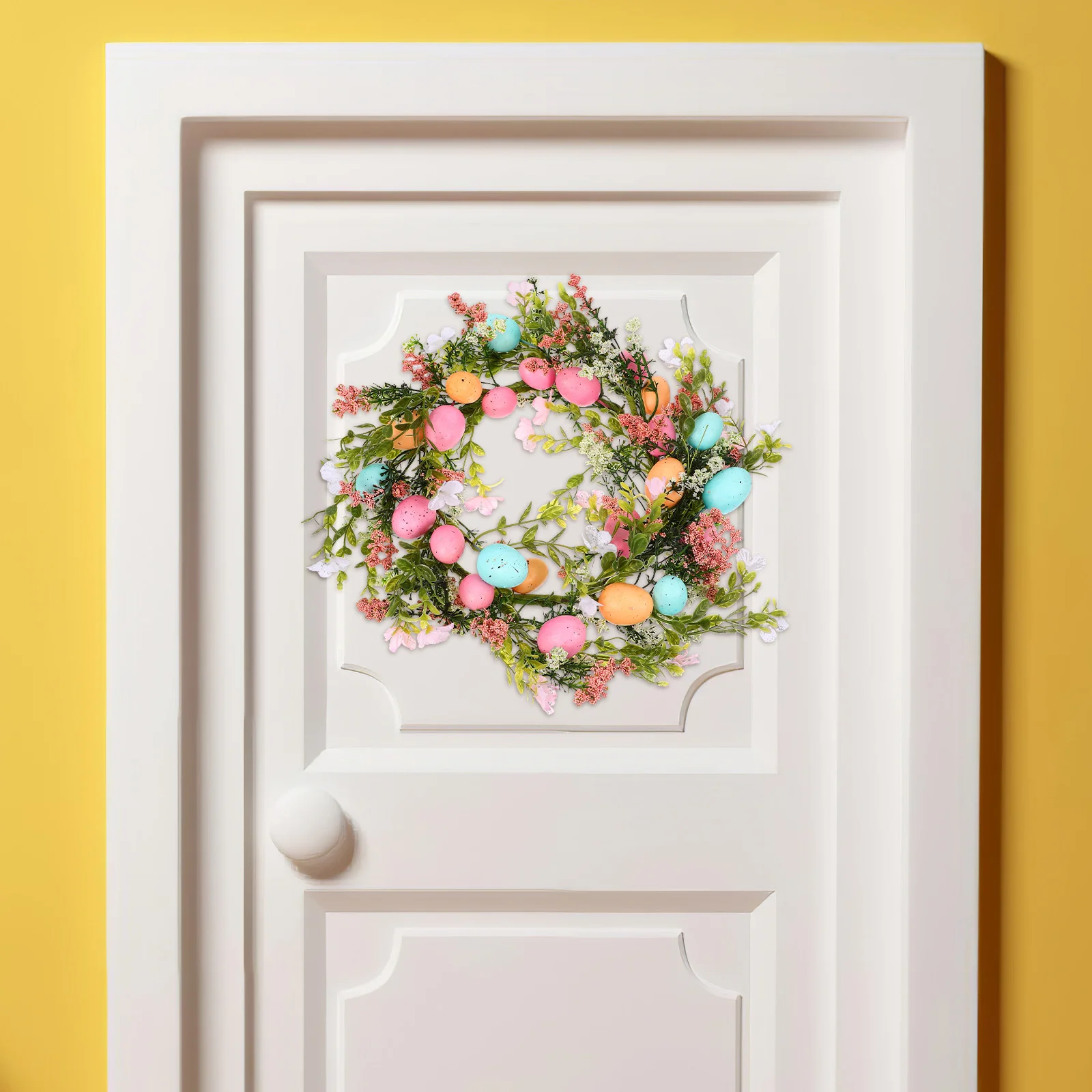 

Spring Easter Egg Wreath Artificial Greenery Front Door Hanging Decor Realistic Holiday Decoration Photography Setup