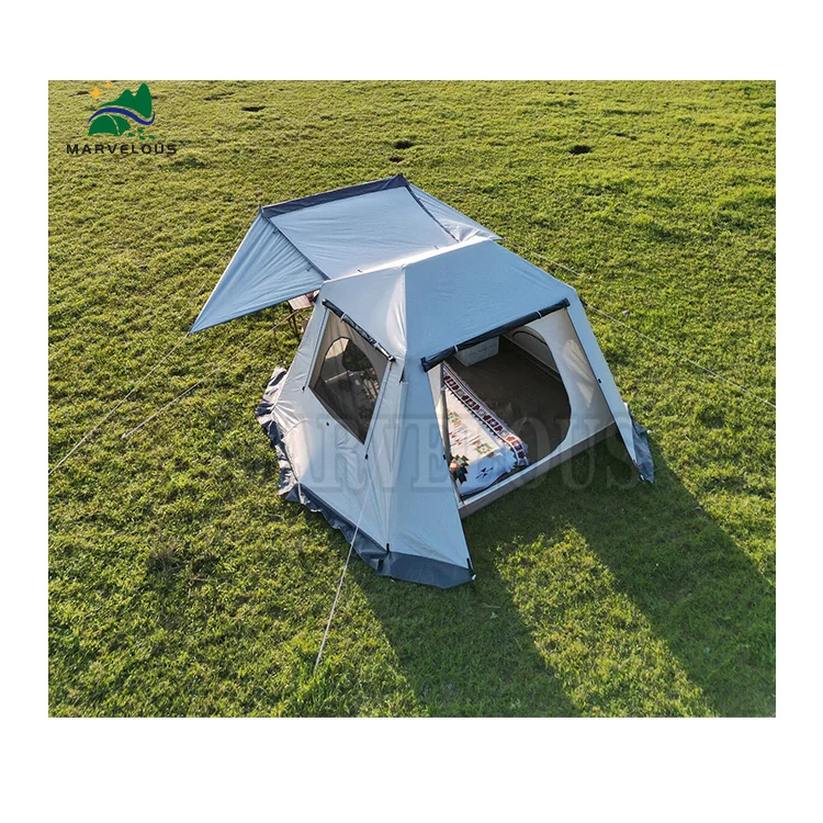 

Big Space Outdoor Camping Tents 8-12 Persons Double Layers 2 Rooms 1 Living Room Luxury Waterproof Camping Tent