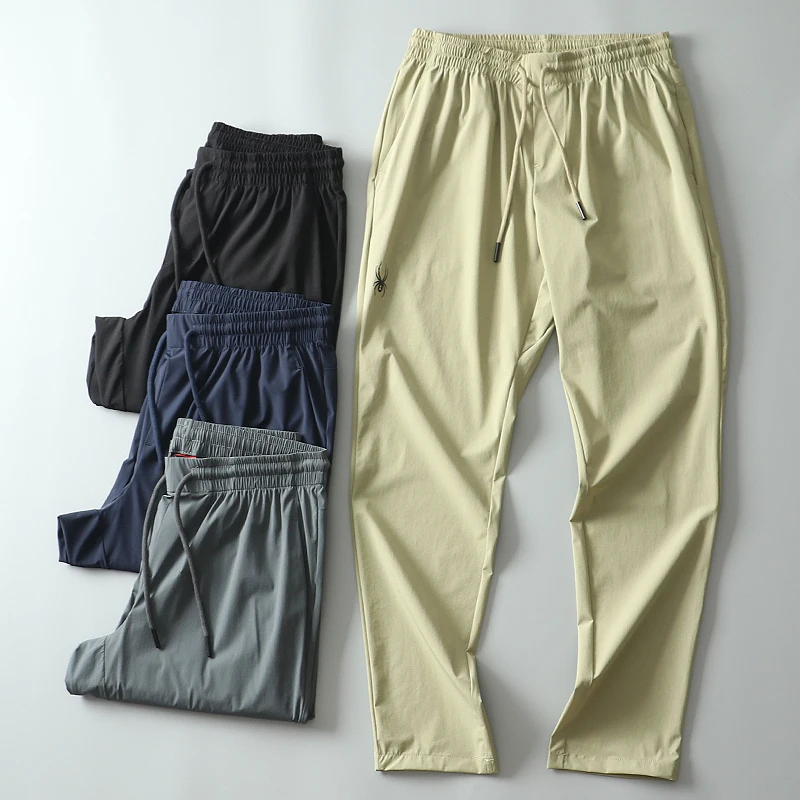 

High Elastici Qui Dry Outdoor Men's Casual Thin Long Pants Spring Summer Sport Youth Active Sle Basic Color Pure Color