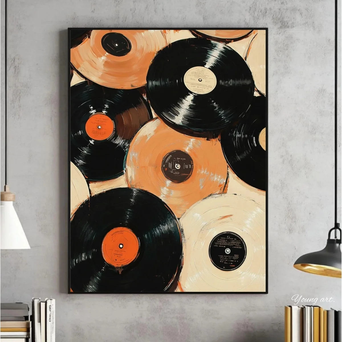 Vintage Vinyl Record Eclectic Canvas Print Poster Retro Vintage Trendy Music Art Prints Living Room Bedroom Wall Art Home Decor