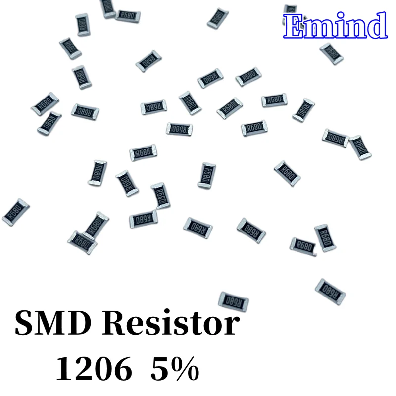 2000Pcs 1206 5% Smd Resistor 100R 120 150 240 330 360 430 470 510 680 820Ohm 1K 10 22 33 36 43 47 51 56 62 68 75 82K 1 2.2 3.3M