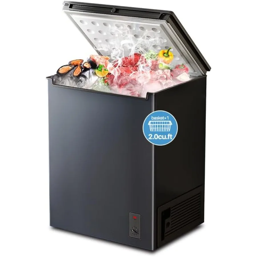 

Универсальный 2,0 куб. футов. Металлическая отдельно стоящая морозильная камера на верхней дверь со съемной корзиной, идеально подходит для домашней кухни и офиса S