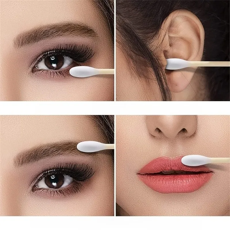 Wood Cotton Nail Swab Sticks, Manicure Polish Corrector Tool
