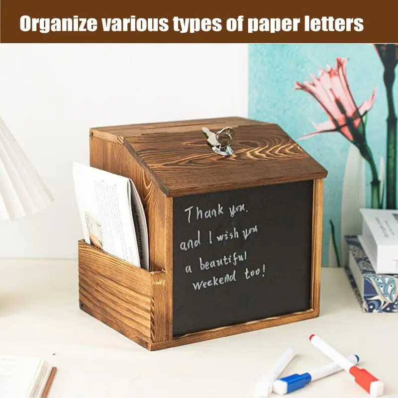 

Ящик для голосования, лотерейные коробки со слотом, винтажный деревянный замок, безопасный настенный почтовый ящик с доской для уличной церкви