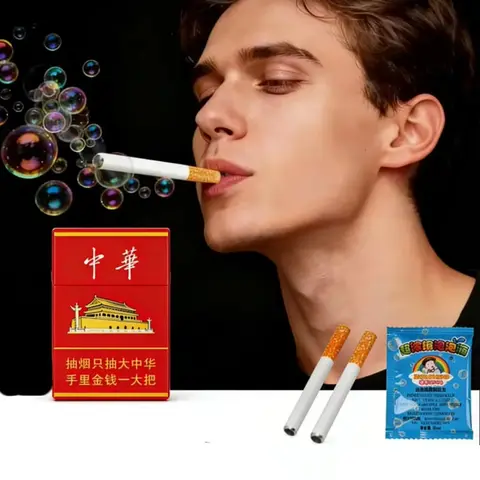 Funny Cigarette Shape Bubble Machine Toy Prank Photo Prop Fake Smoking Blower with Bubble Water Solution Party Outdoor Fun Gift