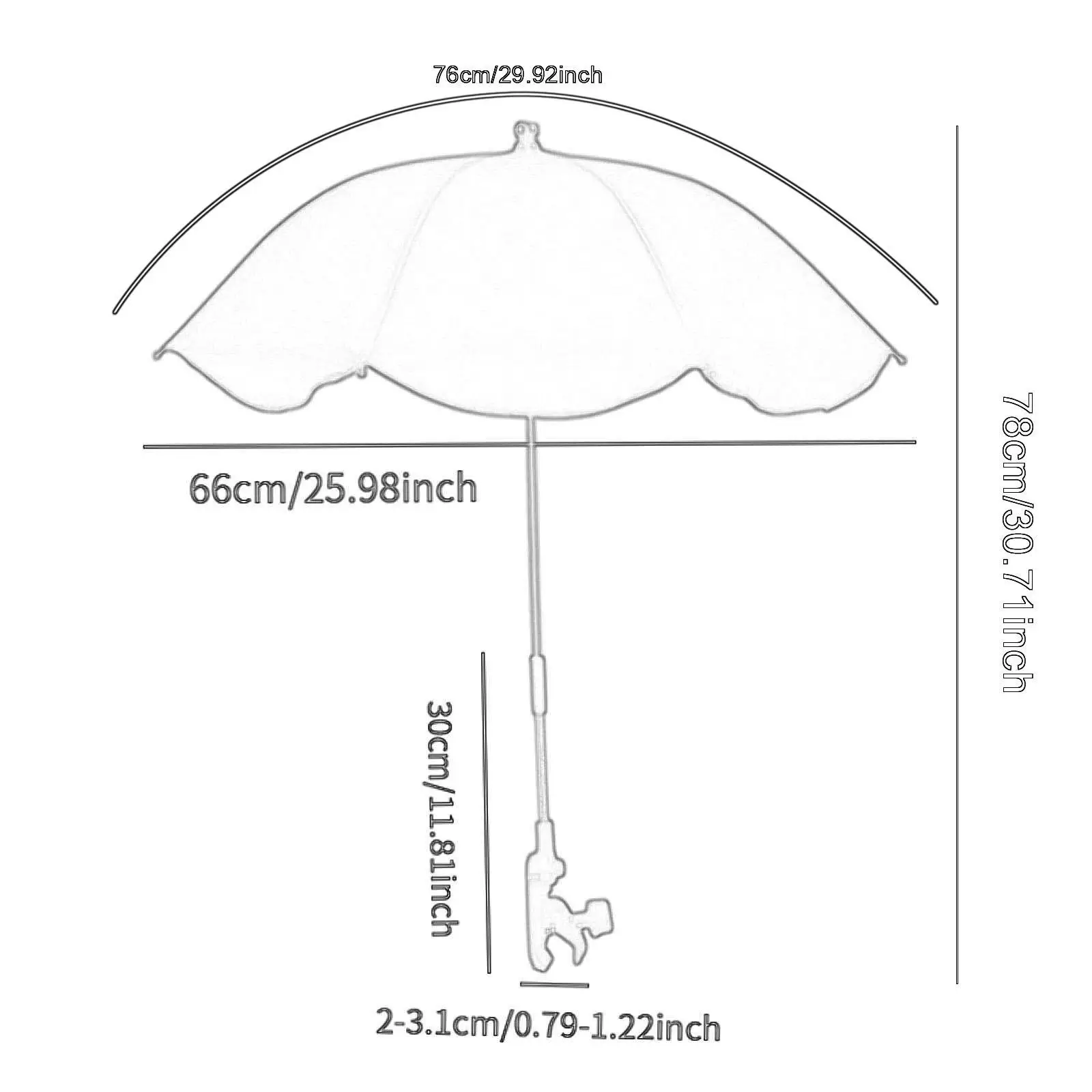 Beach Chair Umbrella Adjustable Clamp Waterproof for Deck Vocation Patio
