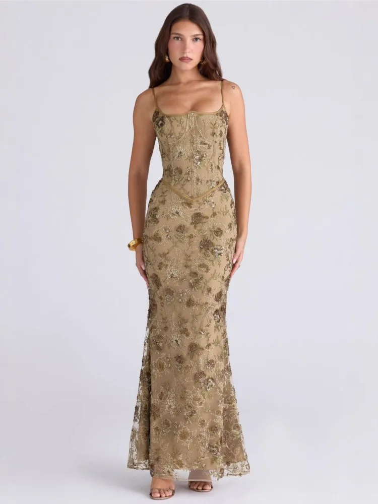 

Sexy Suspender Dress For Women Fashionable Summer Backless Lace-up Waist Flower Printing Slim Party Dresses For Women