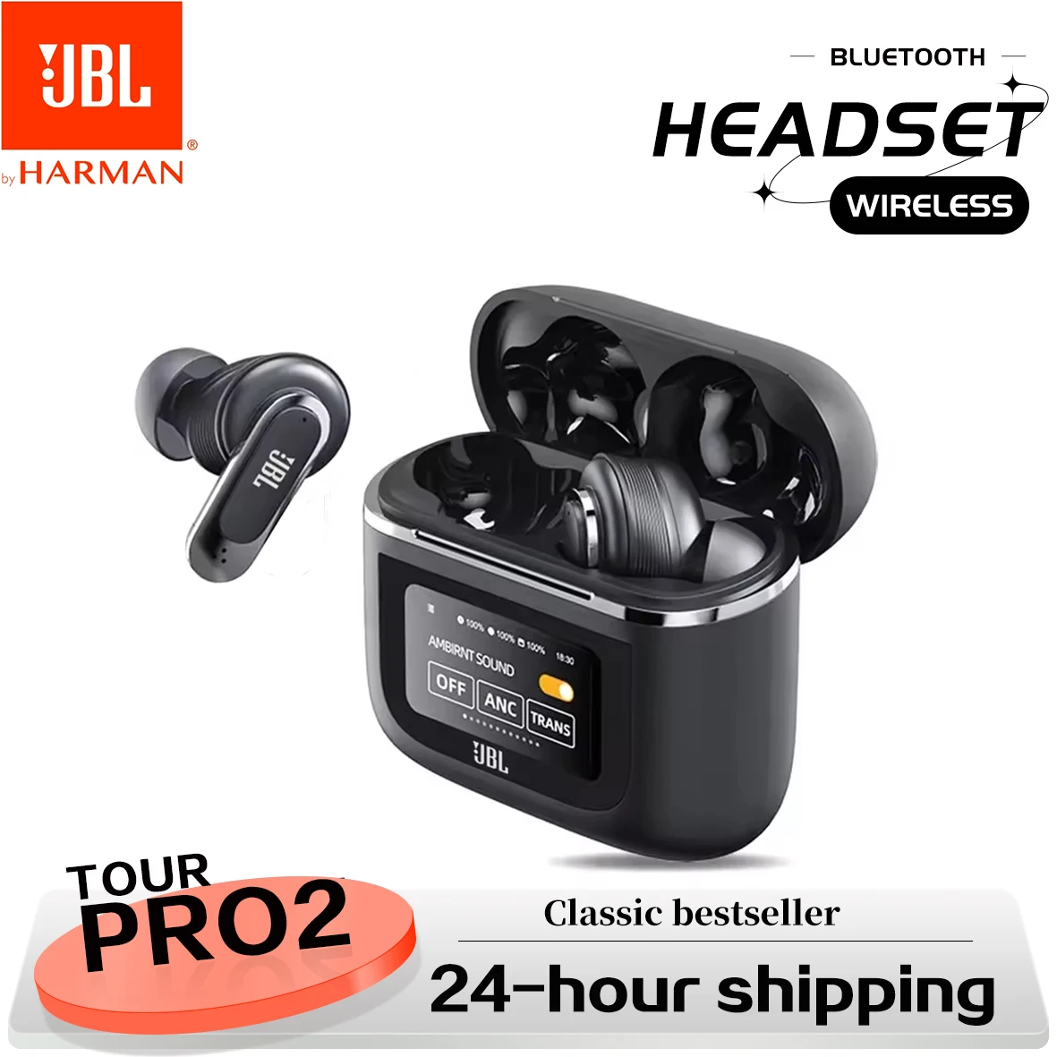 Original JBL Tour PRO 2 vritable sans fil Bluetooth couteurs stro couteurs sport casque avec cran LCD intelligent version HK